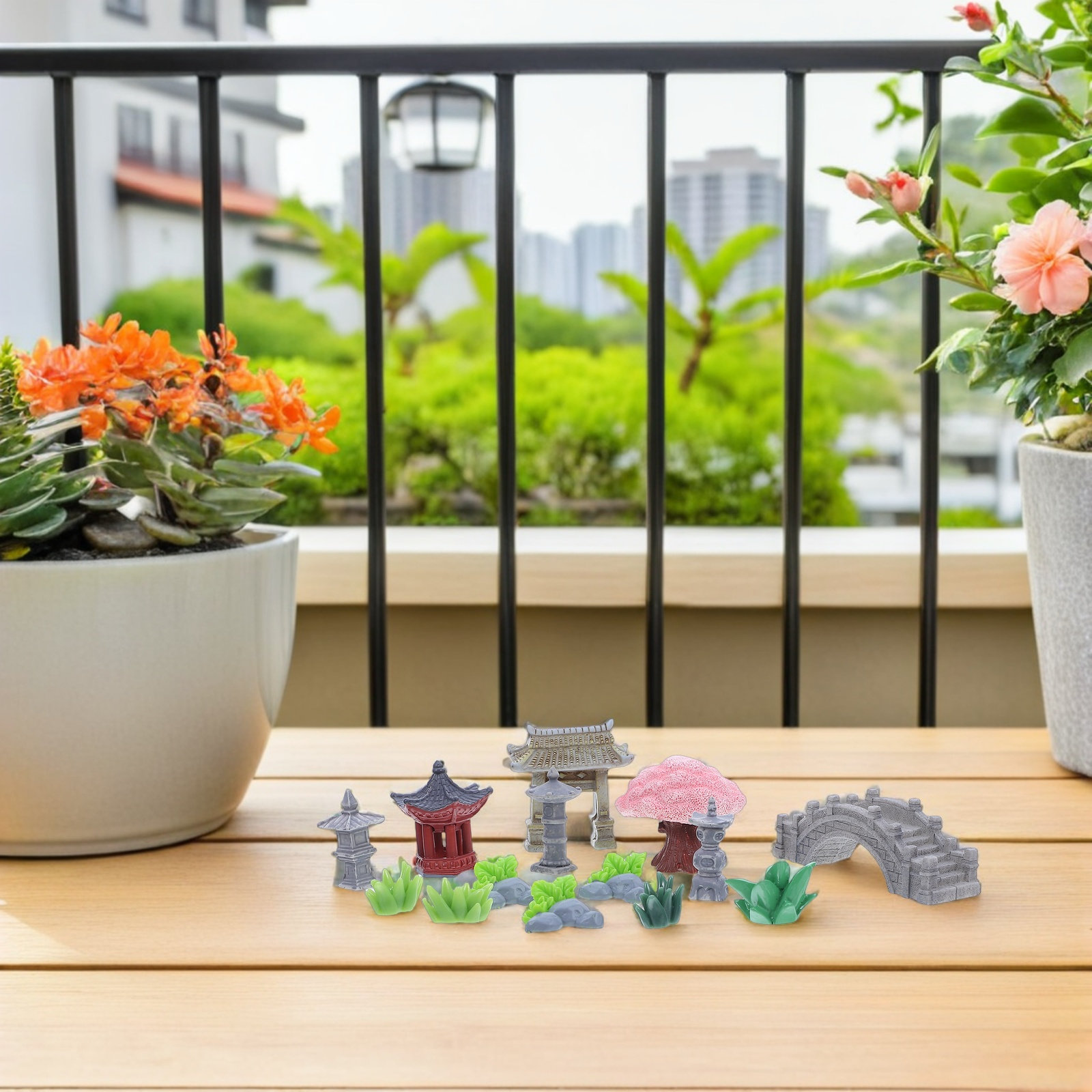 Bonsai Garden For Desk - 1 ensemble de décorations miniatures en
