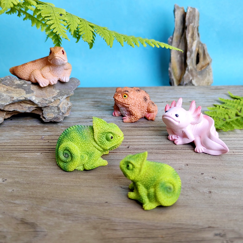 Bonsai Garden Gift - Simulation de lézard caméléon Axolotl crapaud,